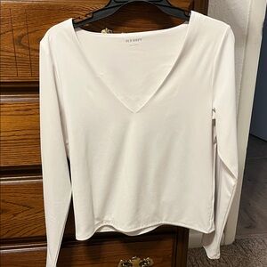 Old Navy Women's White Long Sleeve Tee